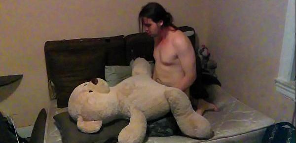  Fucking my new white teddy bear